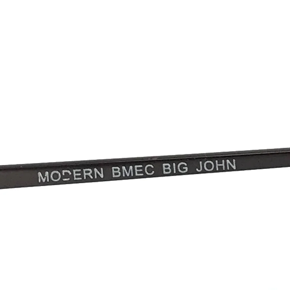 B.M.E.C. Eyeglasses Frames BIG JOHN GUNMETAL/SILVER Rectangle Half Rim 56-17-150